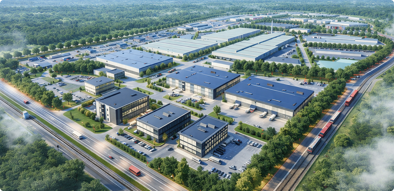 Індустріальний парк «Червоноград» — візуалізація з висоти