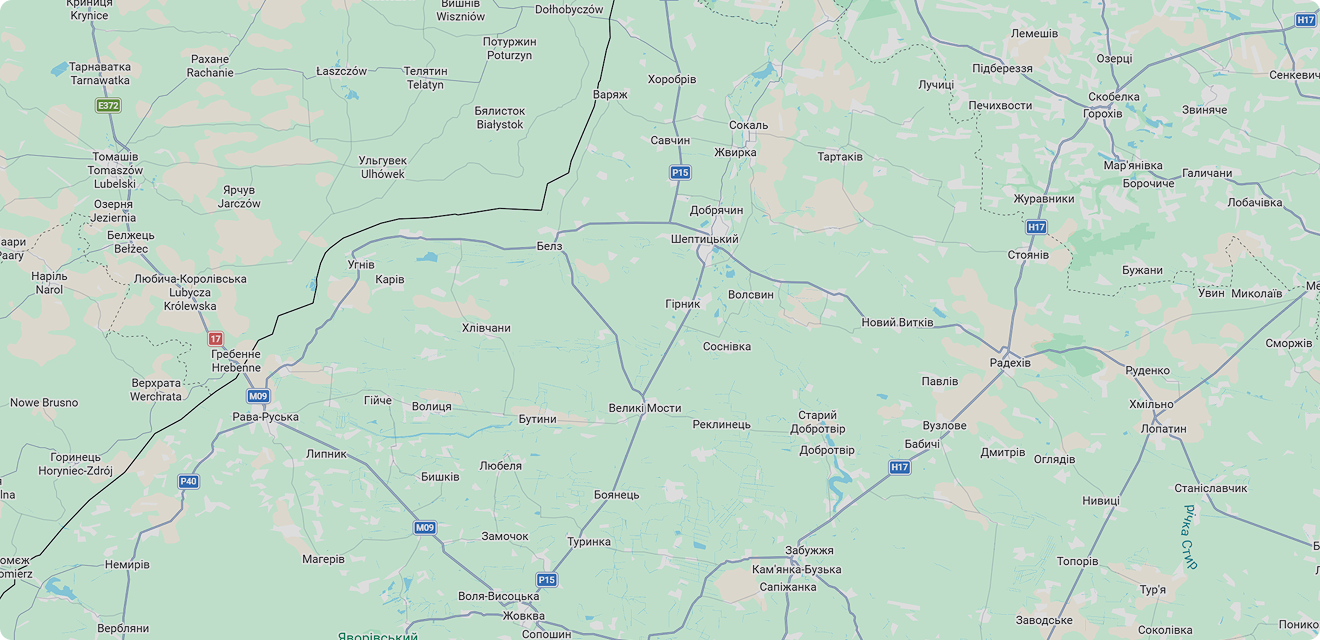 Карта розташування індустріального парку та пунктів пропуску через кордон з ЄС